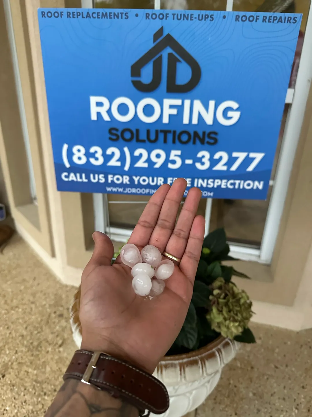 Hail impact detail